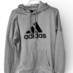 Adidas Men's Gray Hoodie with Black Logo